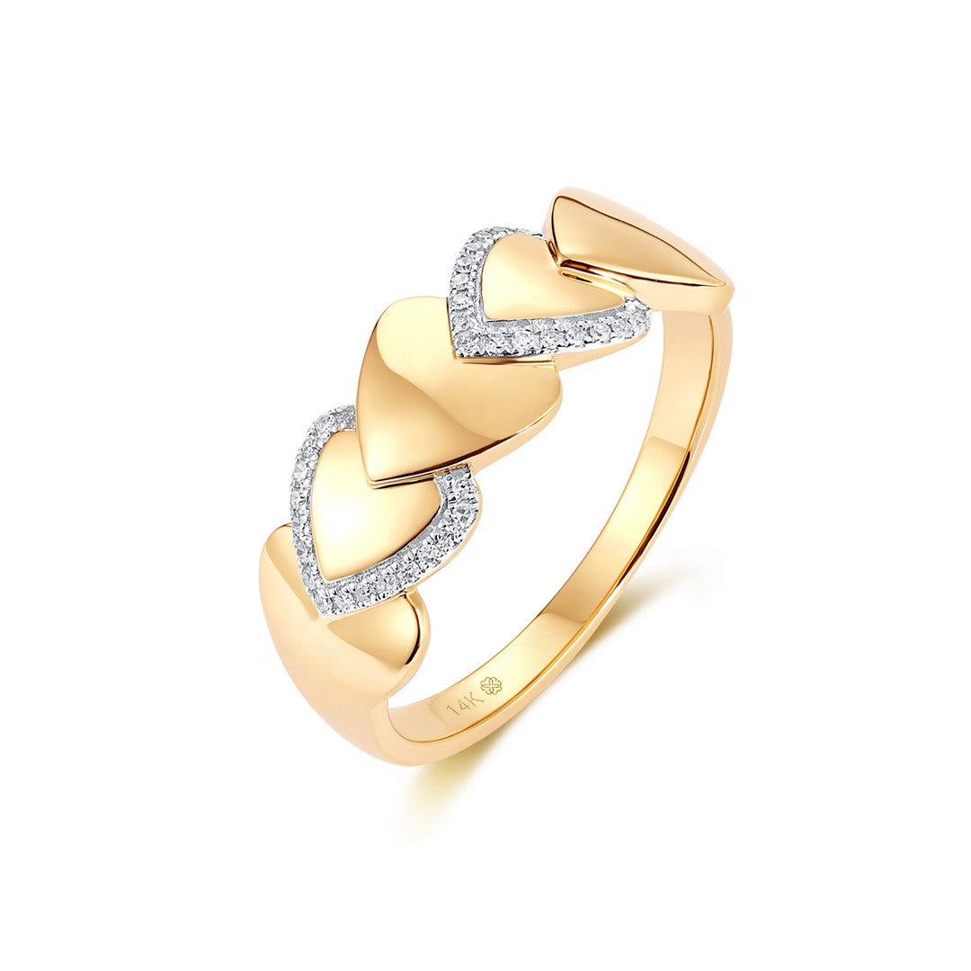 14K Yellow Gold 34-Stone Full-Cut Diamond Band (0.10CT)