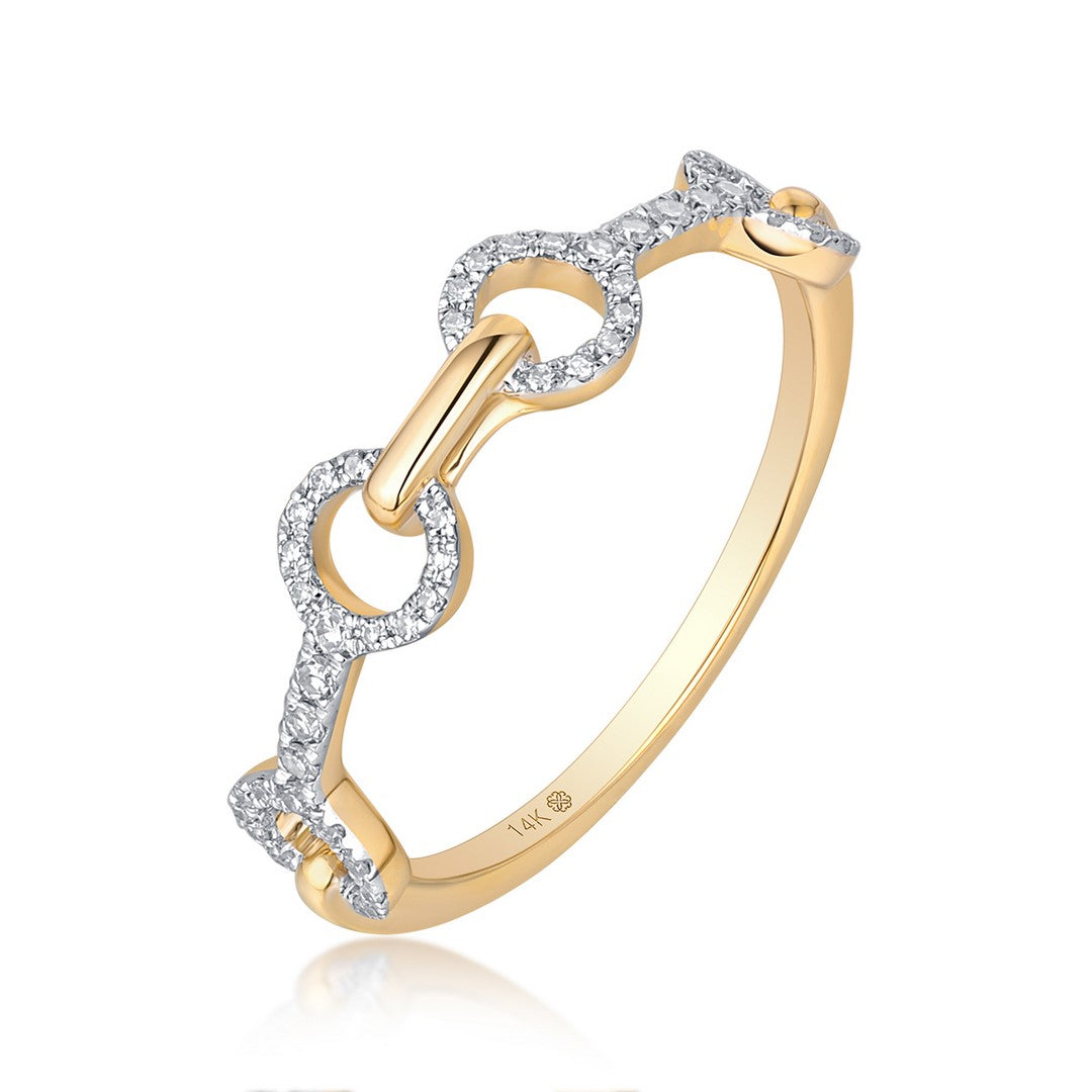 14K Yellow Gold Diamond Ring - Elegant Solitaire Design with 0.15CT Diamonds