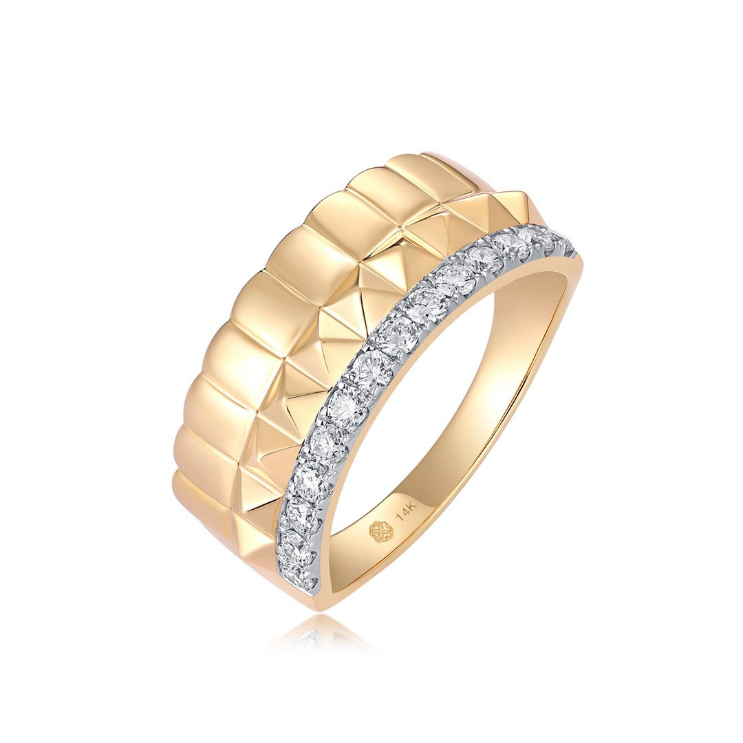 14K Yellow Gold Diamond Eternity Band - Full Cut Diamonds 0.35CT Wedding Ring