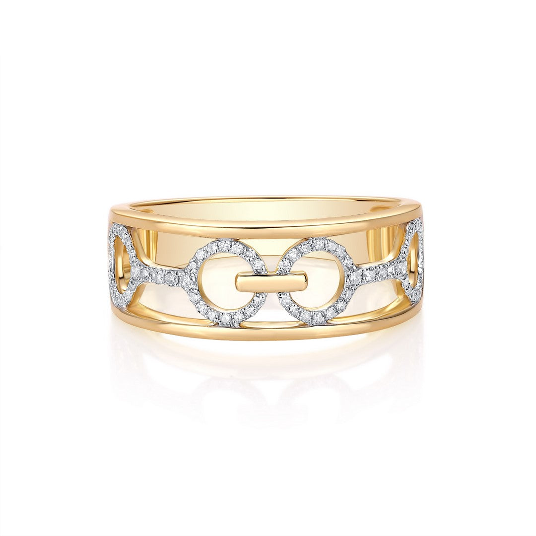 14K Yellow Gold Diamond Band Ring - 72 Brilliant Cut Diamonds (0.20ct)