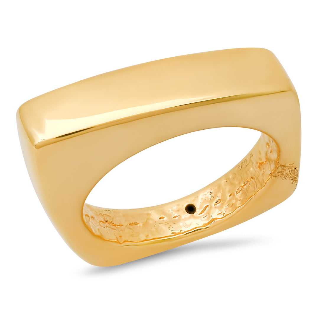 14K Yellow Gold Cross Ring - Classic Religious Band