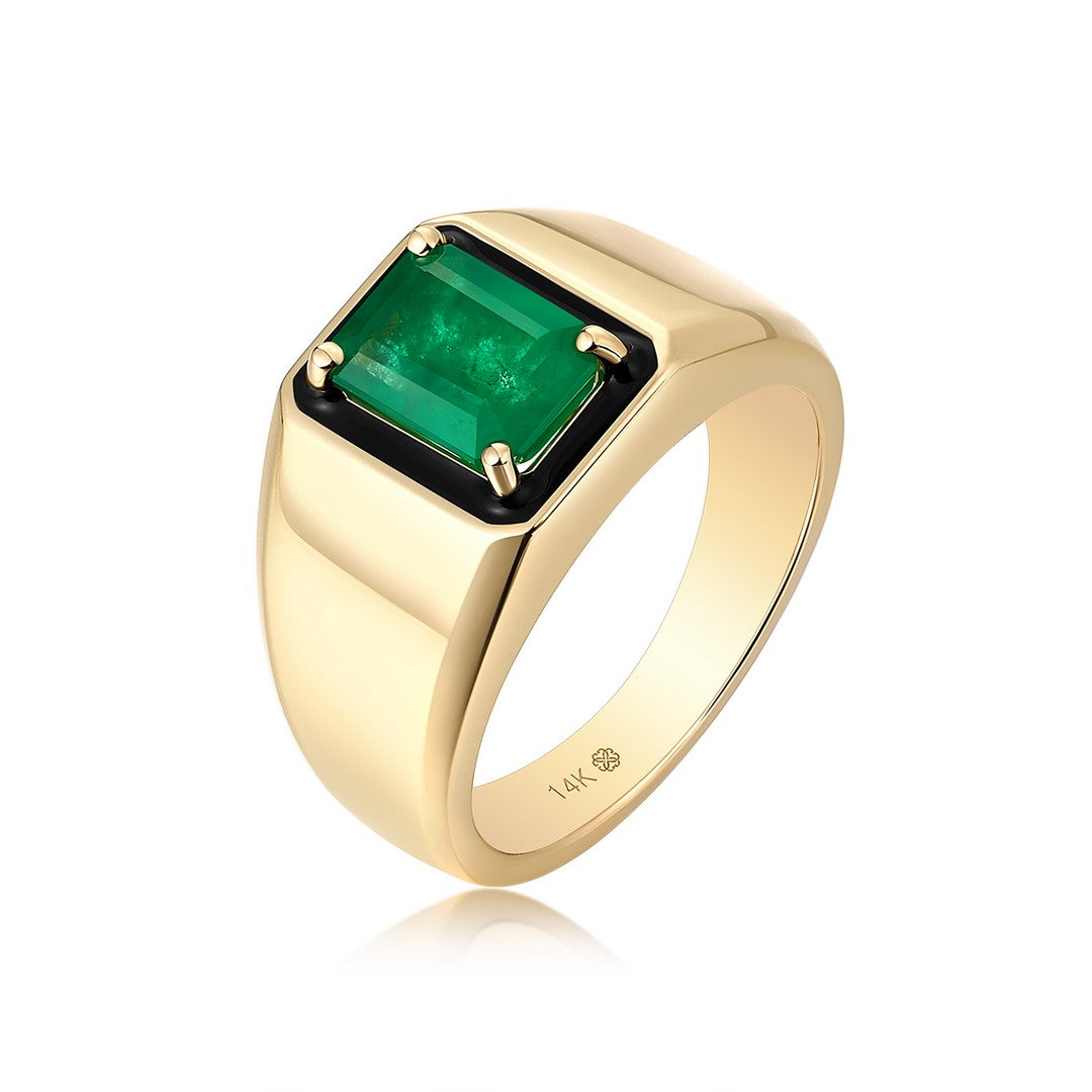 14K Yellow Gold Emerald Ring 1.00CT