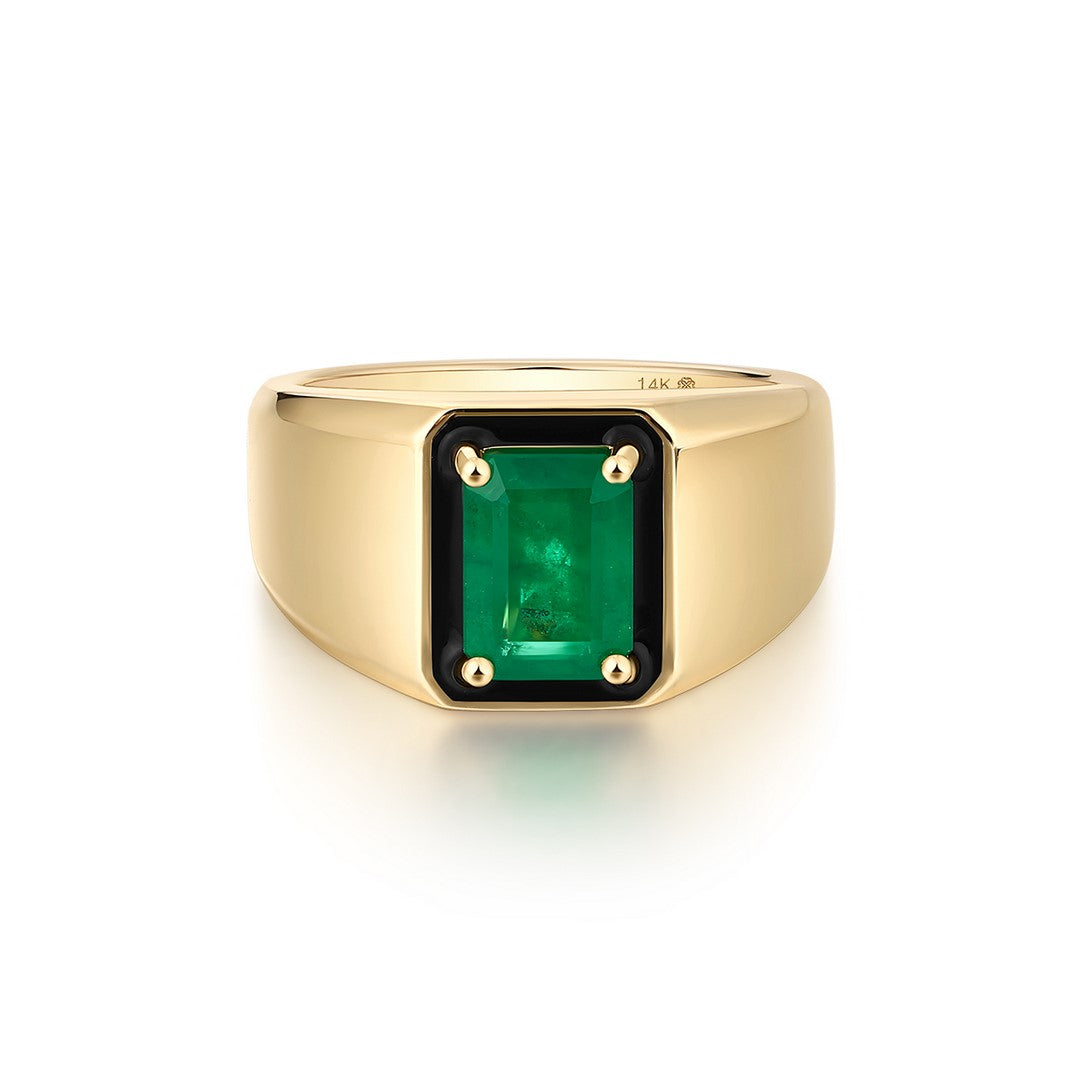 14K Yellow Gold Emerald Ring 1.00CT