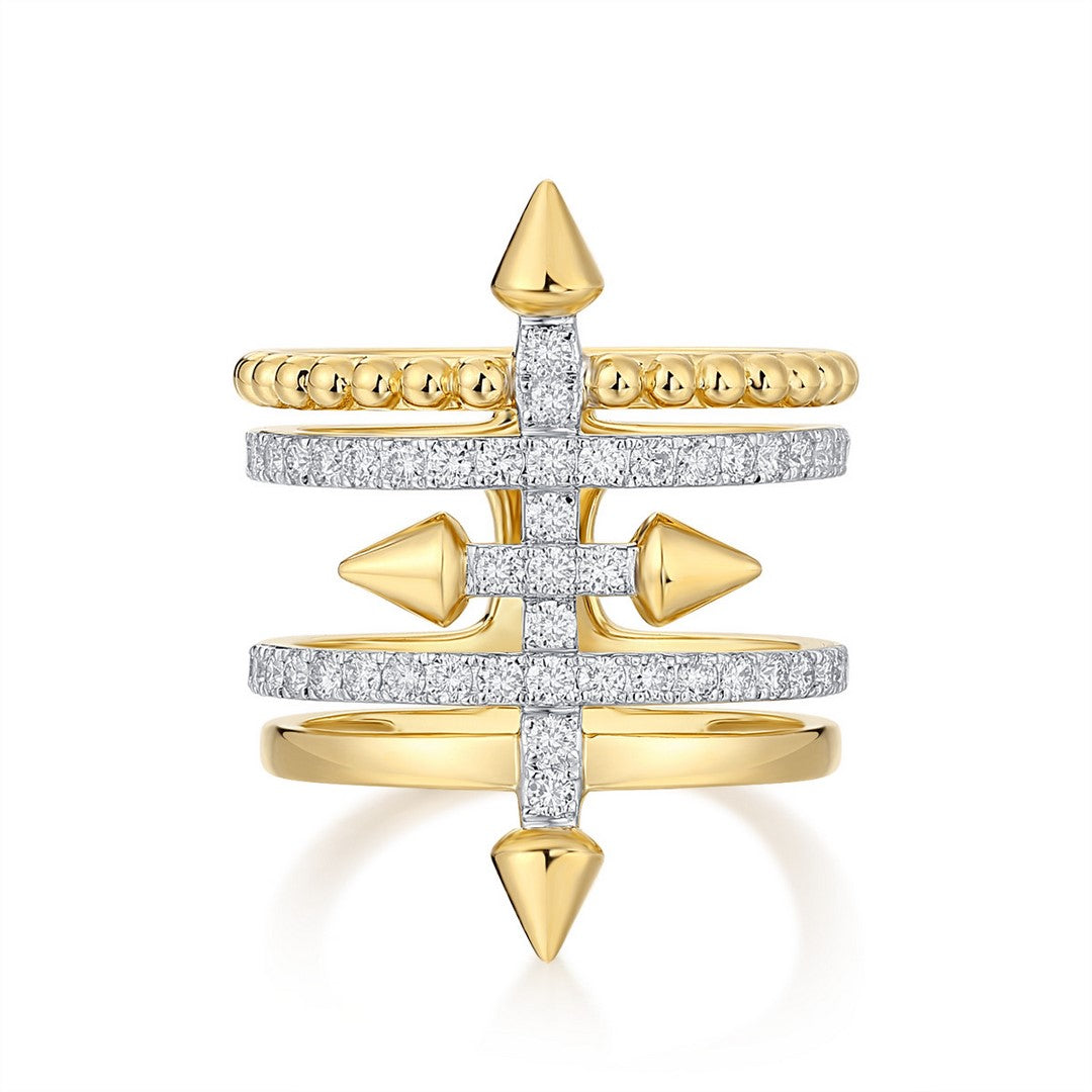 14K Yellow Gold Diamond Ring 0.85CT