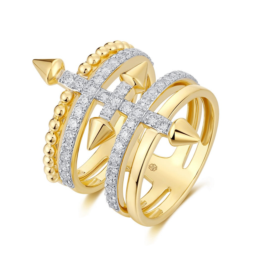 14K Yellow Gold Diamond Ring 0.85CT