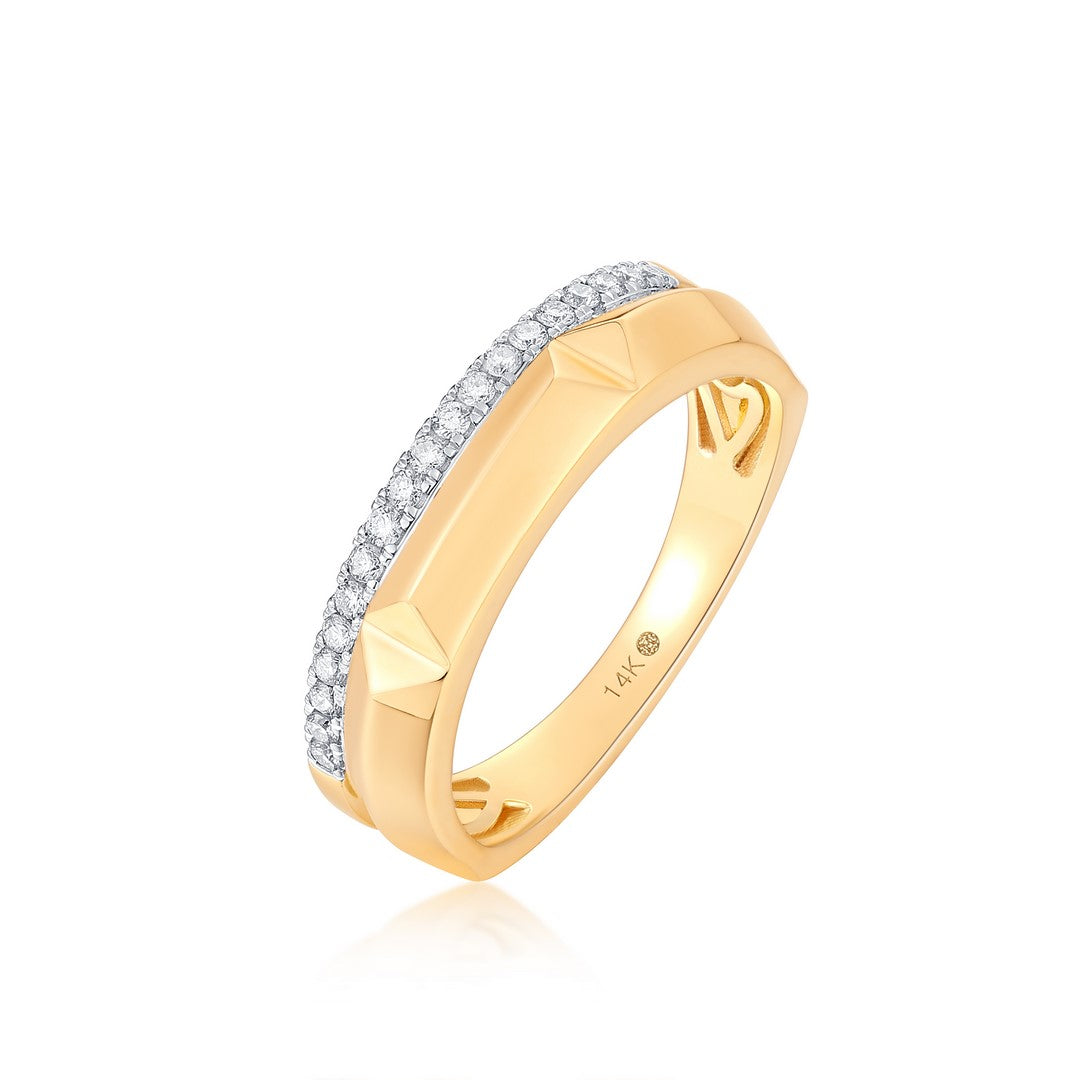 14K Yellow Gold Diamond Band Ring - 0.48 Carat