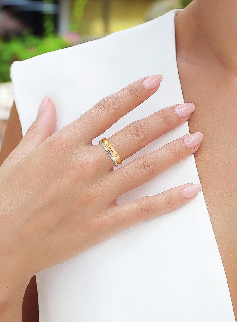 14K Yellow Gold Diamond Band Ring - 0.48 Carat