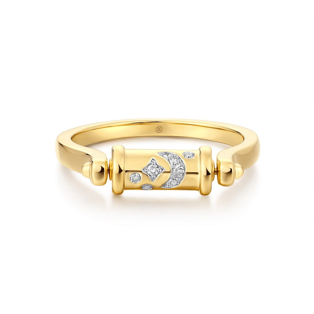 14K Yellow Gold Diamond Band Ring – 0.10 Carat
