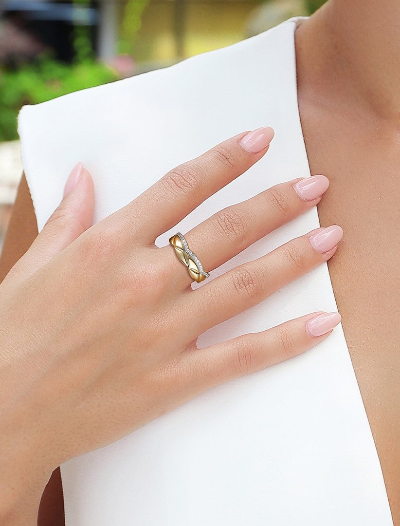 14K Yellow Gold Full-Cut Diamond Band Ring – 0.25 Carat