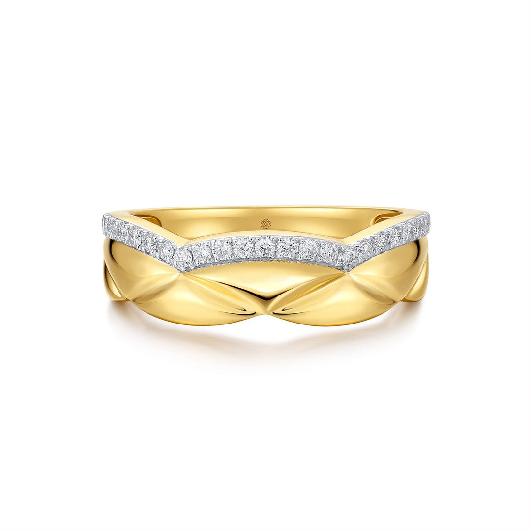 14K Yellow Gold Full-Cut Diamond Band Ring – 0.25 Carat