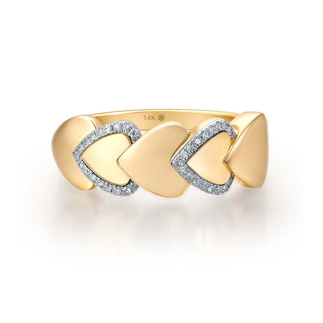 14K Yellow Gold 0.10 CTW Diamond Loop Band Ring