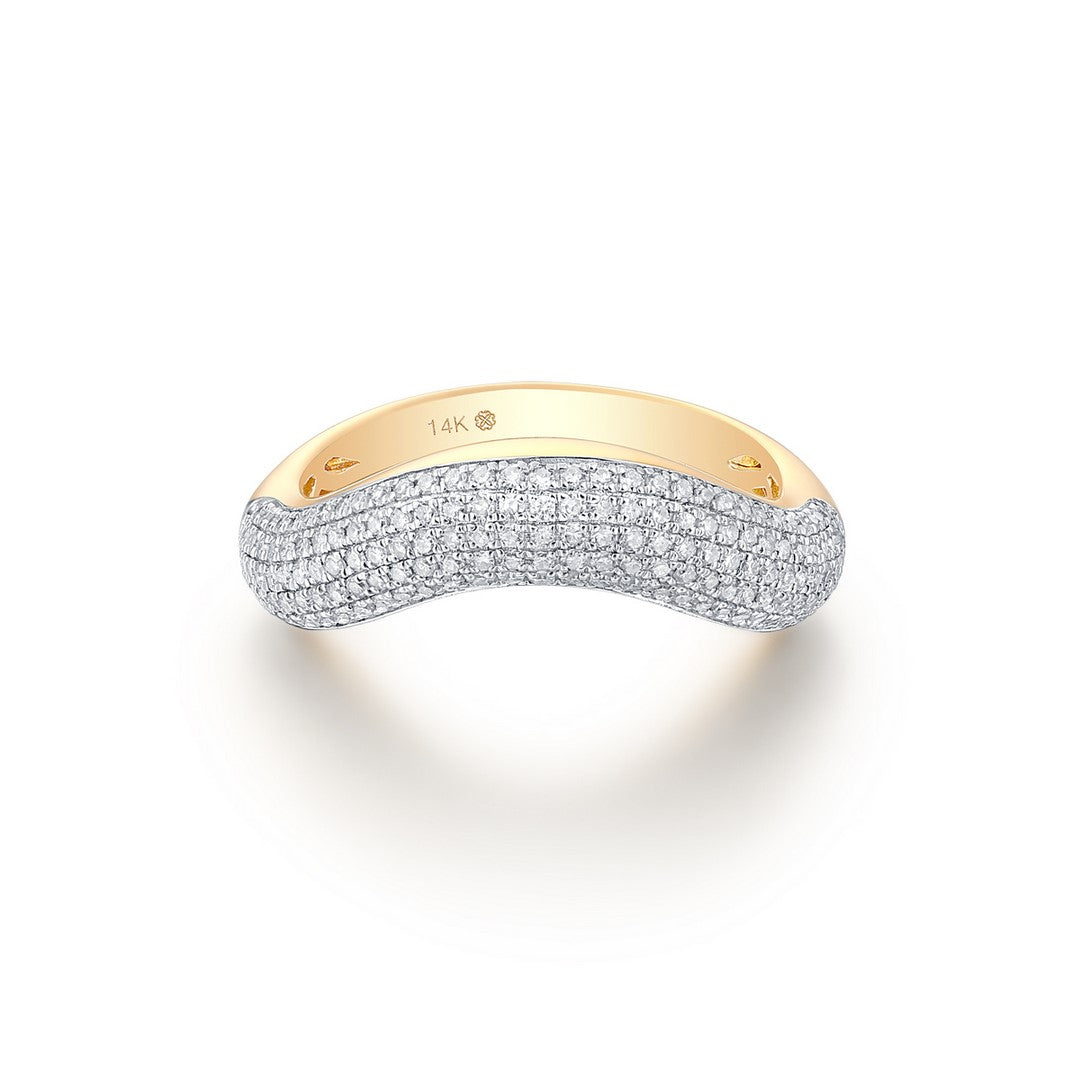 14K Yellow Gold 0.55 CTW Diamond Pavé Band Ring